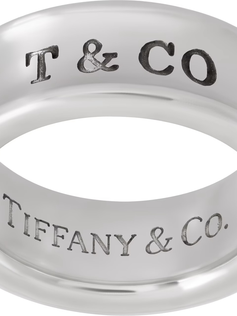 Tiffany & Co. Polished Silver Logo Band Ring